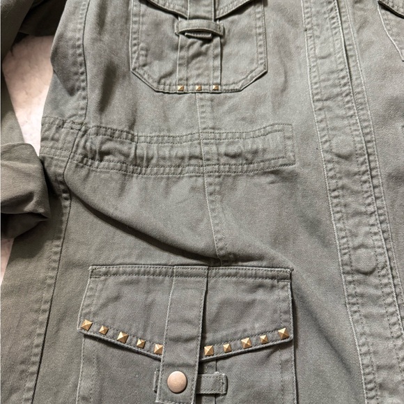 Democracy Women's Olive Green utility Jacket with Lace-Up Back-medium - Picture 6 of 12